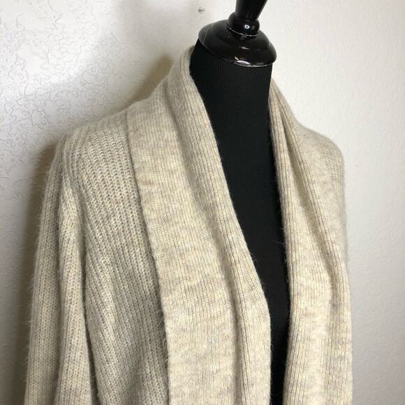 Rachel Parcell cream tan fuzzy soft open front shawl collar cardigan size XXS - Picture 2 of 12